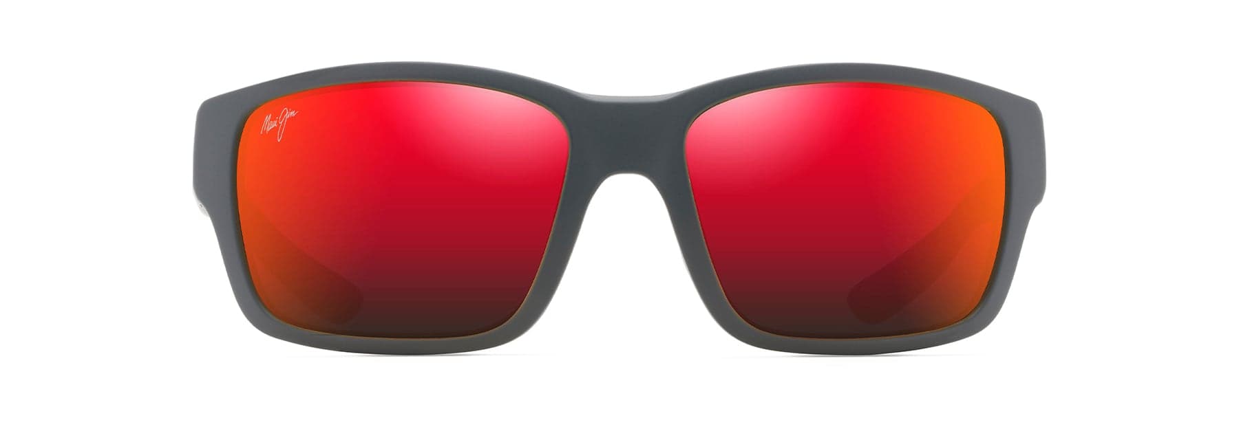 Maui Jim Mangroves polarized sunglasses in matte black with Hawaii Lava lens showing Hawaiian polarized lens technology