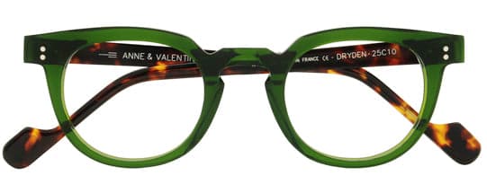 Anne et Valentin Dryden eyeglasses in green tortoise acetate showing how to choose the perfect frame shape for your face
