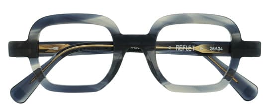 Anne et Valentin Reflet eyeglasses in brushed blue showing spring 2026 eyewear trends in color and shape