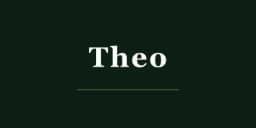 Theo logo — Belgian avant-garde acetate and titanium eyewear